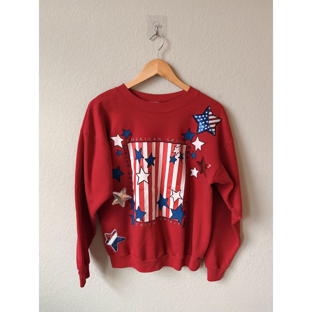 Vintage 90's Tultex, Cotton Blend, American Spirit Crew Neck Sweatshirt, Large